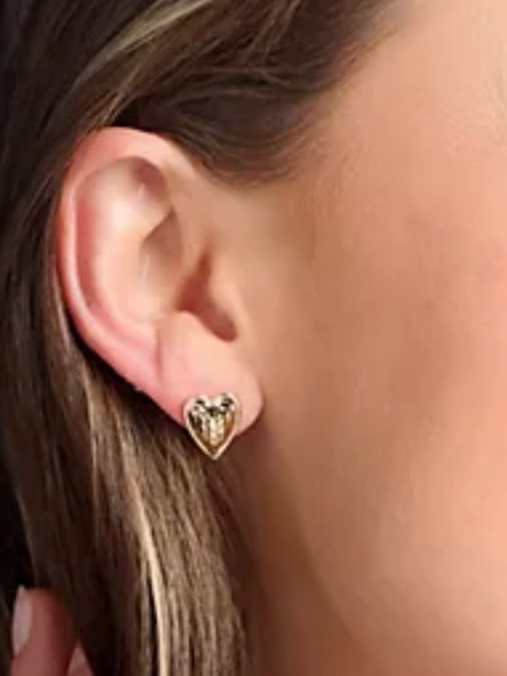 Adi Paz Real 14K Gold Hammered Heart Stud Earrings. 2+ Grams Solid 14K. NWT - Picture 7 of 7